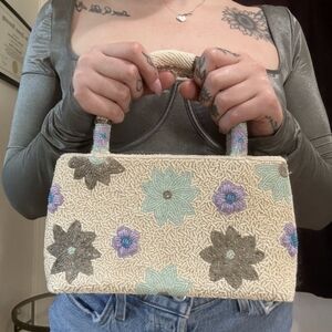 90s Vintage Beaded Clutch Handbag